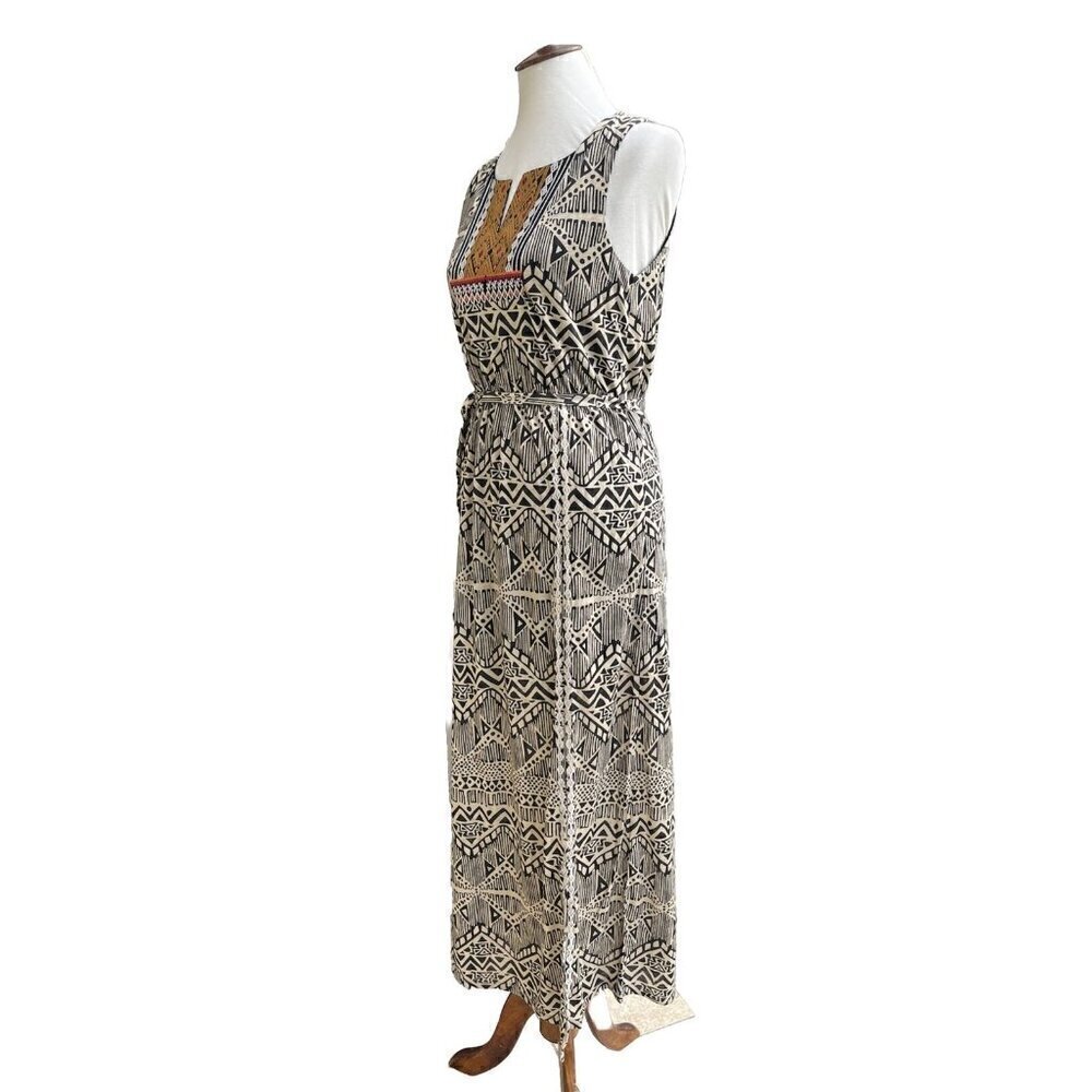 Thml Cynthia Embroidered Side Slit Belt Printed Maxi Dress - Picture 10 of 13